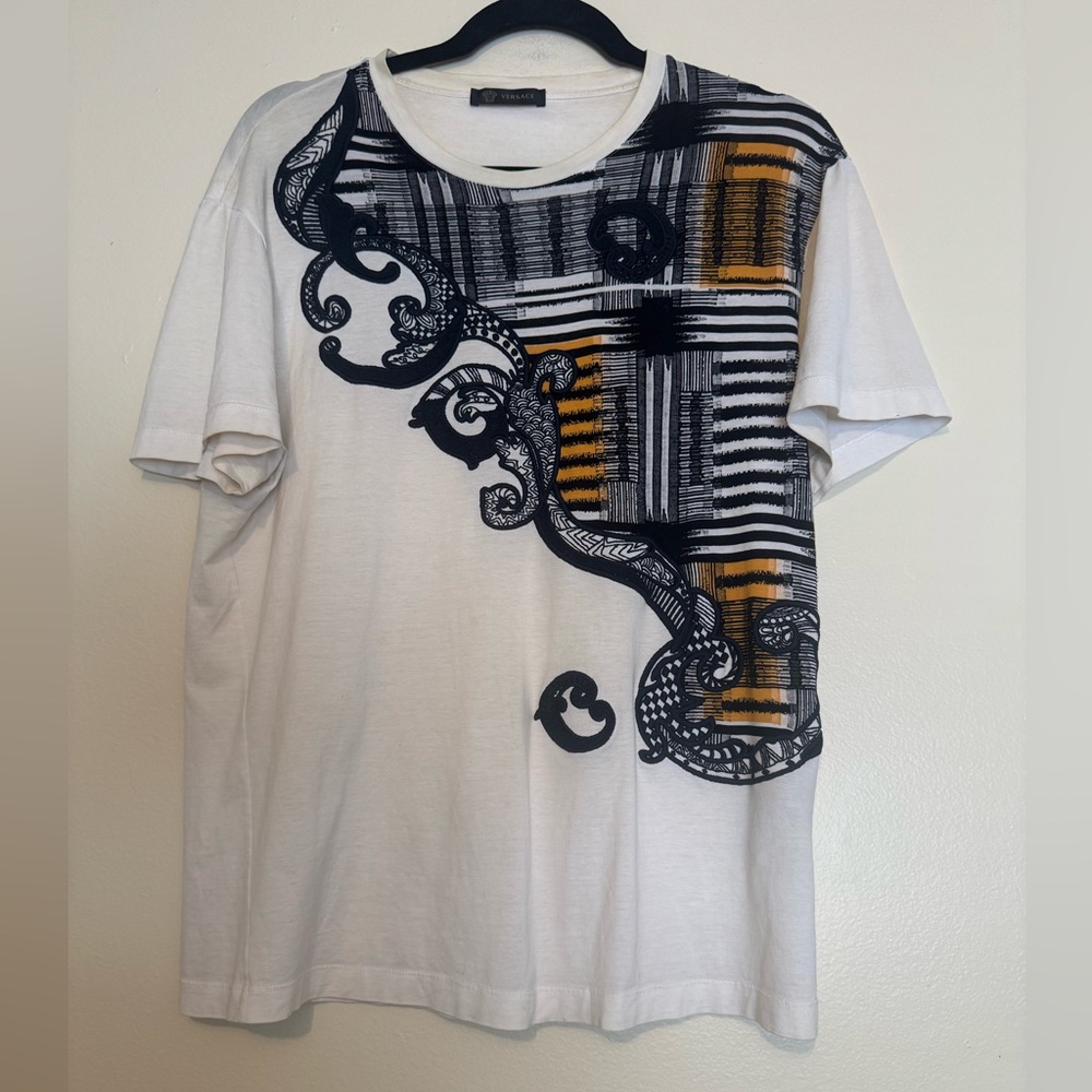 Versace Baroque Embroidered Plaid Tshirt 2015